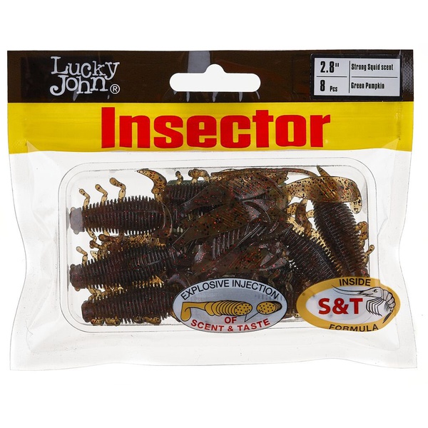 Виброхвосты съедобные Lucky John Pro Series Insector 2.8" (7см) 8 шт PA03
