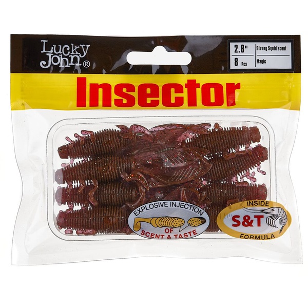 Виброхвосты съедобные Lucky John Pro Series Insector 2.8" (7см) 8 шт S14