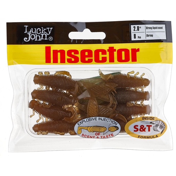 Виброхвосты съедобные Lucky John Pro Series Insector 2.8" (7см) 8 шт S18