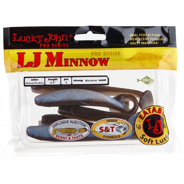 Виброхвосты съедобные Lucky John Pro Series Minnow 4.4" (11.1см) 5 шт