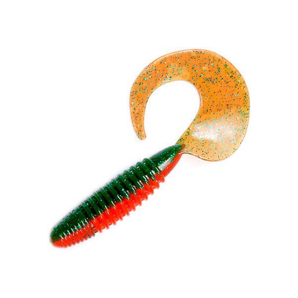 Комплект Lucky John: твистер Pro Series Crusher Grub 4.5" и крючки офсетные Predator сер. LJH345 разм.004 T56