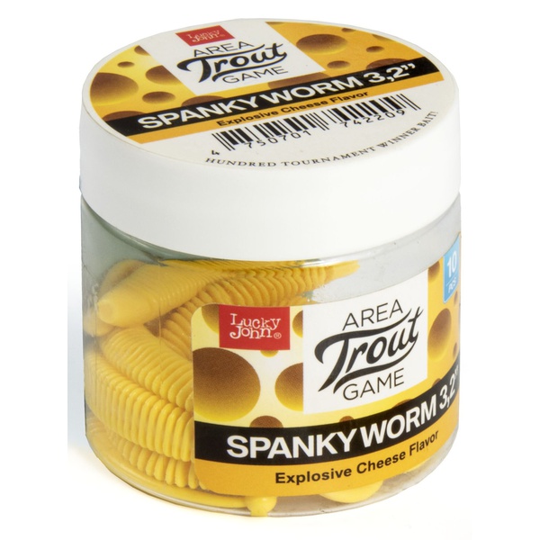 Слаги плавающие Lucky John Pro Series Spanky Worm 3.2" (8см) 10 шт 101