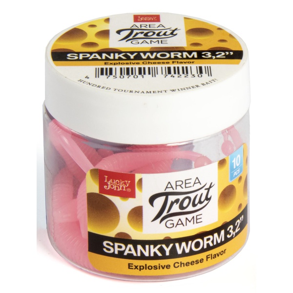 Слаги плавающие Lucky John Pro Series Spanky Worm 3.2" (8см) 10 шт F05