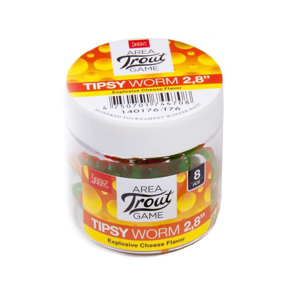 Слаги плавающие Lucky John Pro Series Tipsy Worm 2.3" (5.84см) 12 шт T76