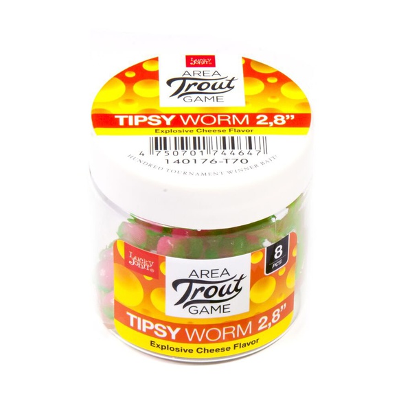 Слаги плавающие Lucky John Pro Series Tipsy Worm 2.8" (7.12см) 8 шт T70