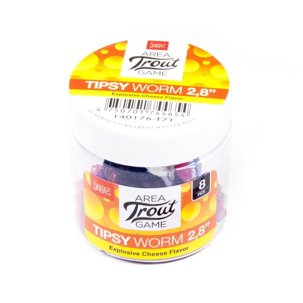 Слаги плавающие Lucky John Pro Series Tipsy Worm 2.8" (7.12см) 8 шт T71