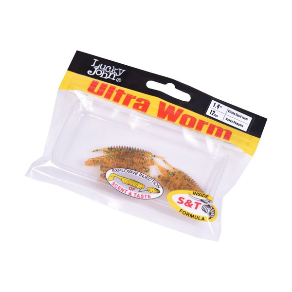 Слаги плавающие Lucky John Pro Series Trick UltraWorm 1.4" (3.5см) 12 шт PA19