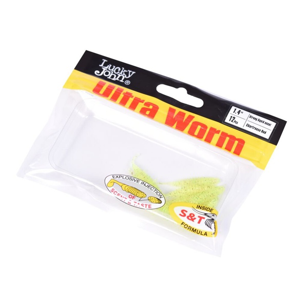 Слаги плавающие Lucky John Pro Series Trick UltraWorm 1.4" (3.5см) 12 шт S15