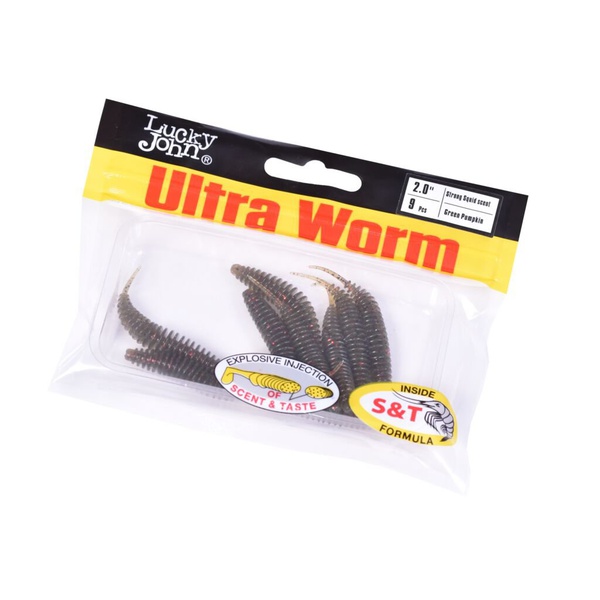 Слаги плавающие Lucky John Pro Series Trick UltraWorm 1.4" (3.5см) 12 шт S21