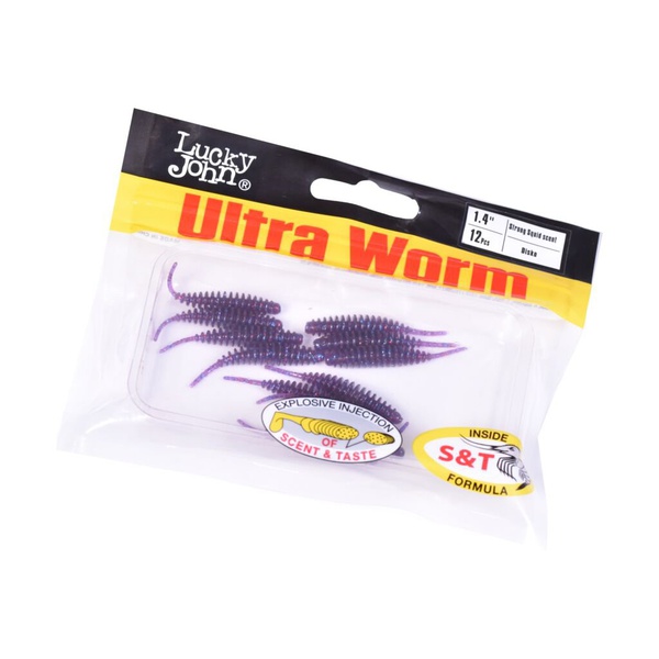 Слаги плавающие Lucky John Pro Series Trick UltraWorm 1.4" (3.5см) 12 шт S63