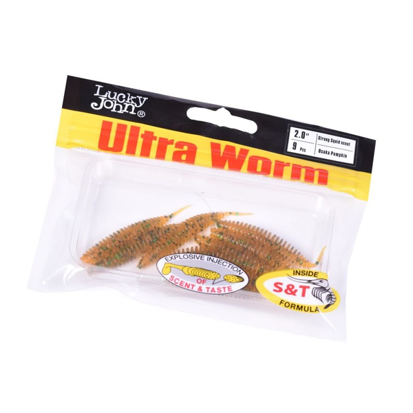 Слаги плавающие Lucky John Pro Series Trick UltraWorm 2.0" (5см) 9 шт PA19