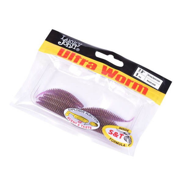 Слаги плавающие Lucky John Pro Series Trick UltraWorm 2.0" (5см) 9 шт S13
