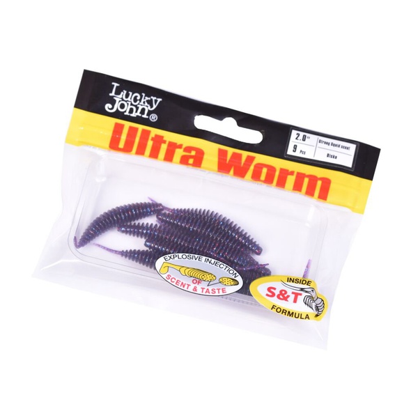 Слаги плавающие Lucky John Pro Series Trick UltraWorm 2.0" (5см) 9 шт S63