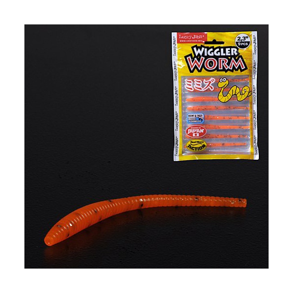 Слаги съедобные Lucky John Pro Series Wiggler Worm 2.3" (5.8см) 9 шт 036