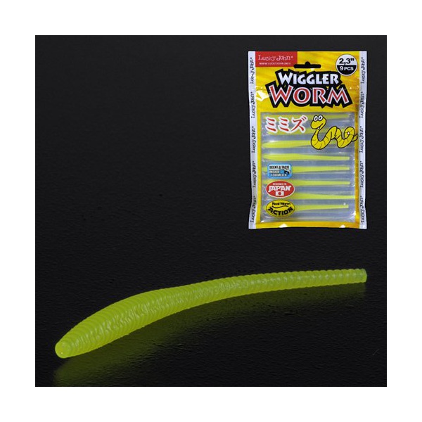 Слаги съедобные Lucky John Pro Series Wiggler Worm 2.3" (5.8см) 9 шт 101