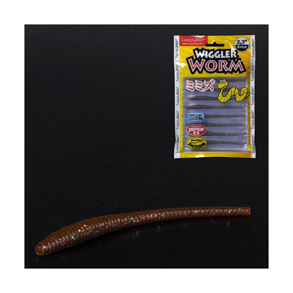 Слаги съедобные Lucky John Pro Series Wiggler Worm 2.3" (5.8см) 9 шт S13
