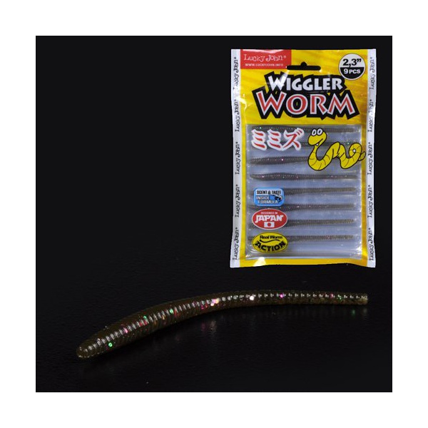 Слаги съедобные Lucky John Pro Series Wiggler Worm 2.3" (5.8см) 9 шт S21