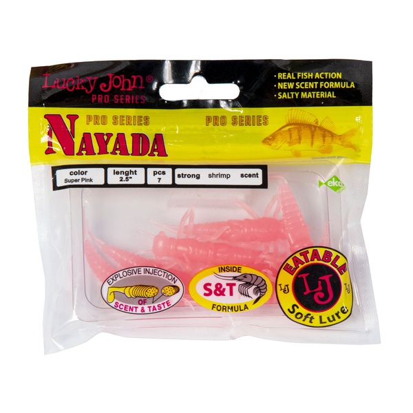 Твистеры съедобные Lucky John Pro Series Nayada 3.0" (7.62см) 7 шт F05