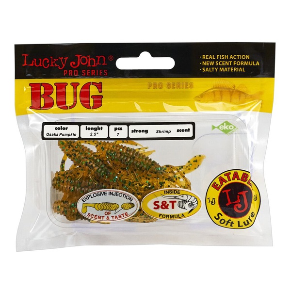 Твистеры съедобные Lucky John Pro Series Bug 3.5" (8.9см) 6 шт PA19