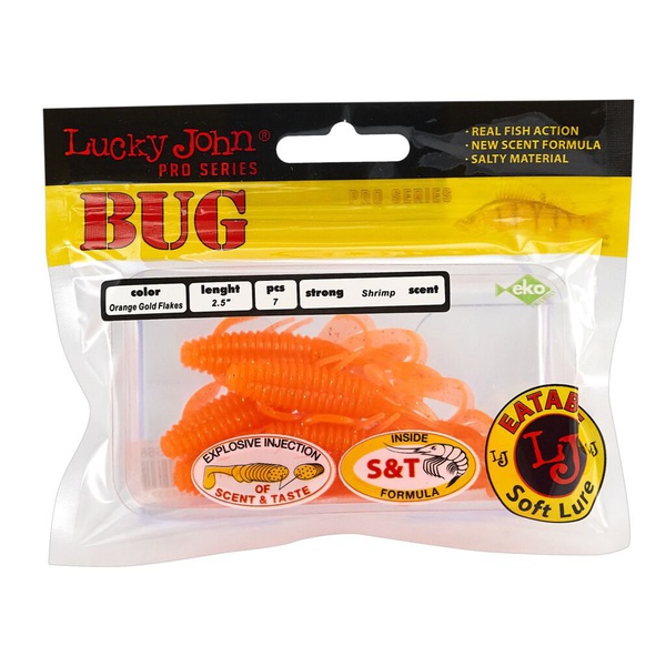 Твистеры съедобные Lucky John Pro Series Bug 4.5" (11.43см) 4 шт S68