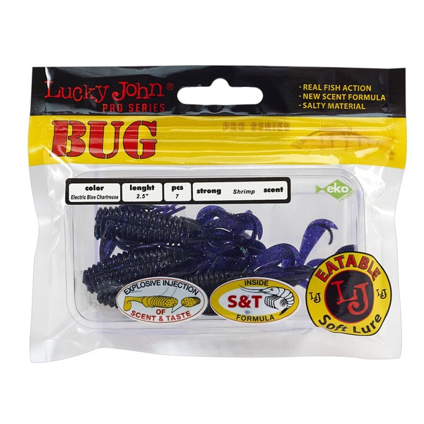 Твистеры съедобные Lucky John Pro Series Bug 4.5" (11.43см) 4 шт T52