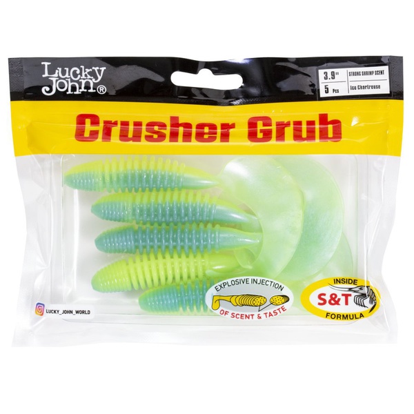 Твистеры съедобные Lucky John Pro Series Crusher Grub 3.9" (9.9см) 5 шт T57