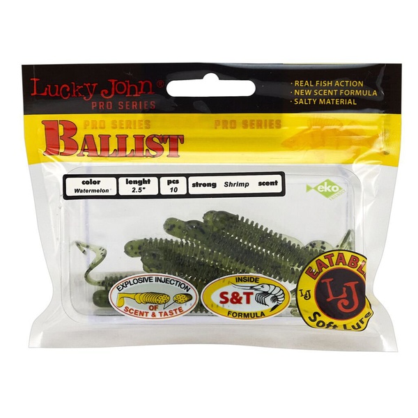 Твистеры съедобные Lucky John Pro Series Ballist 2.5" (6.3см) 10 шт PA01