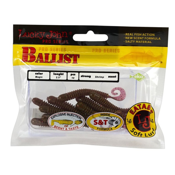 Твистеры съедобные Lucky John Pro Series Ballist 2.5" (6.3см) 10 шт S14