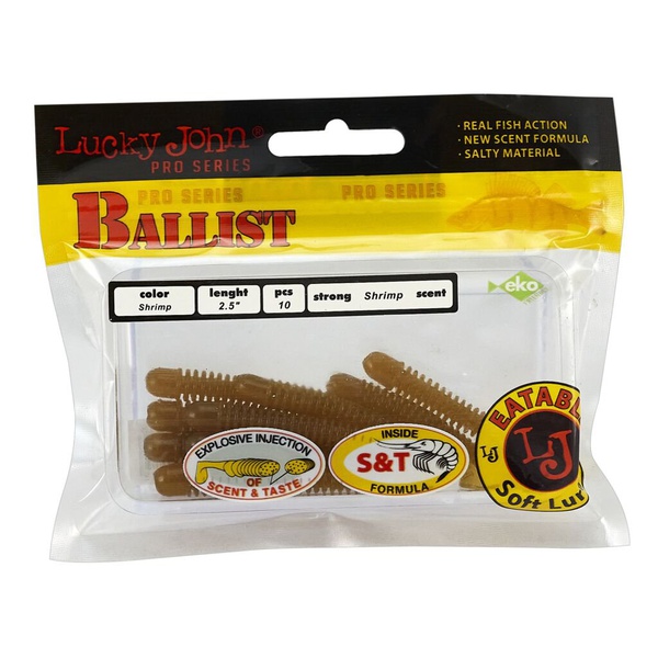 Твистеры съедобные Lucky John Pro Series Ballist 2.5" (6.3см) 10 шт S18