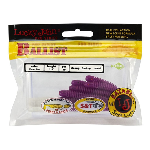 Твистеры съедобные Lucky John Pro Series Ballist 2.5" (6.3см) 10 шт S26