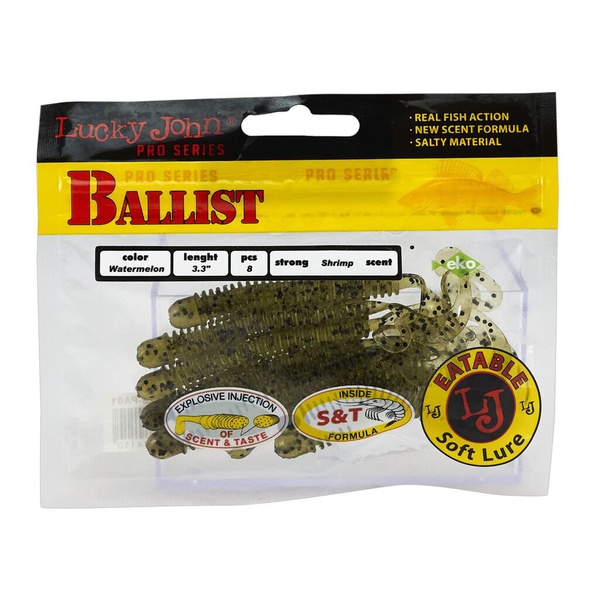 Твистеры съедобные Lucky John Pro Series Ballist 3.3" (8.4см) 8 шт PA01