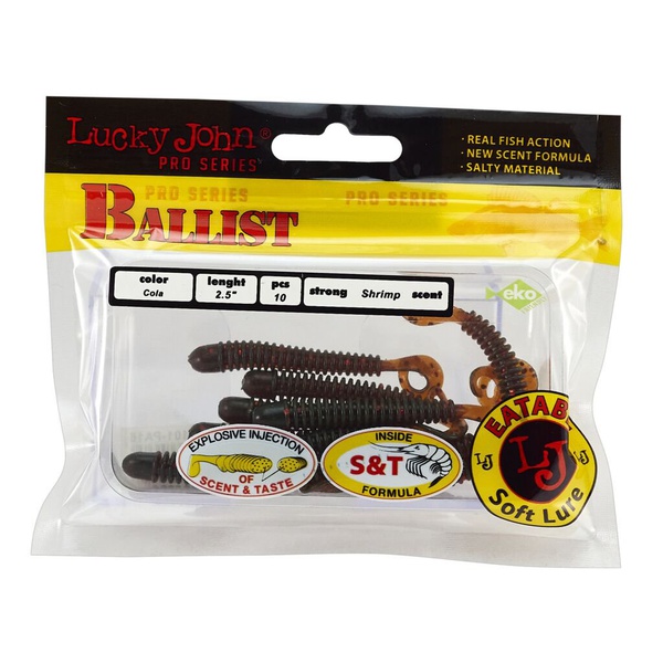 Твистеры съедобные Lucky John Pro Series Ballist 3.3" (8.4см) 8 шт PA16