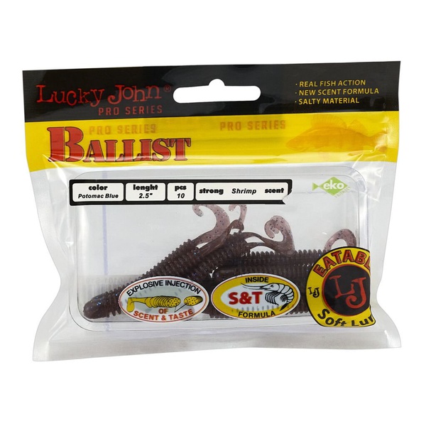 Твистеры съедобные Lucky John Pro Series Ballist 3.3" (8.4см) 8 шт S19