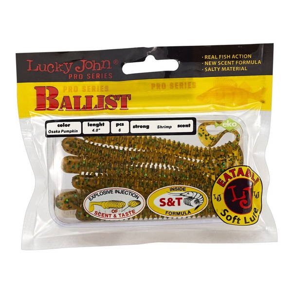 Твистеры съедобные Lucky John Pro Series Ballist 4.0" (10.2см) 6 шт PA19