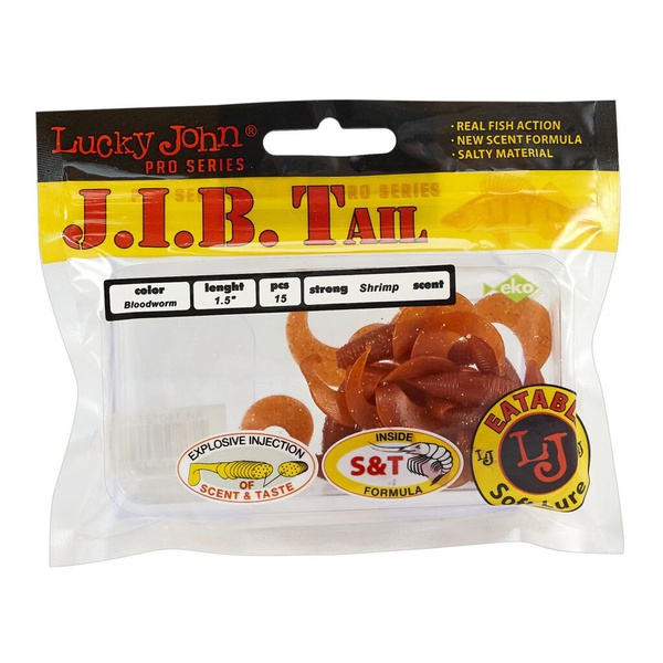 Твистеры съедобные Lucky John Pro Series J.I.B Tail 1.5" (3.8см) 15 шт PA39