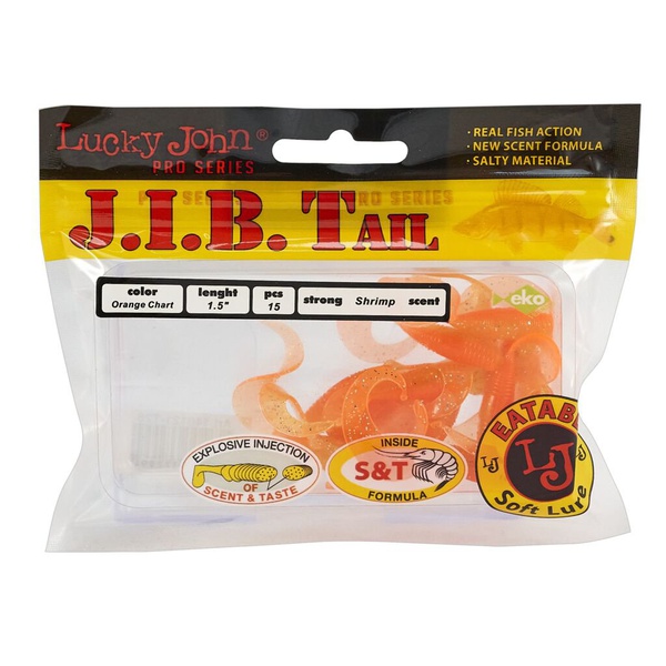 Твистеры съедобные Lucky John Pro Series J.I.B Tail 1.5" (3.8см) 15 шт T26