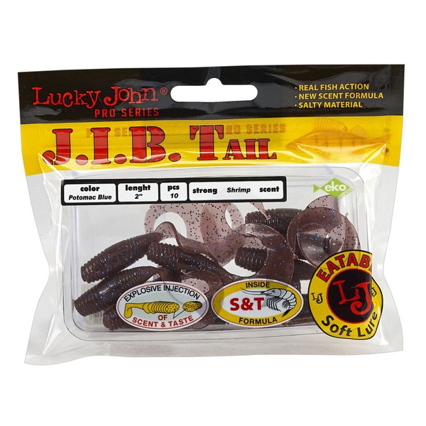 Твистеры съедобные Lucky John Pro Series J.I.B Tail 2.0" (5.1см) 10 шт S19