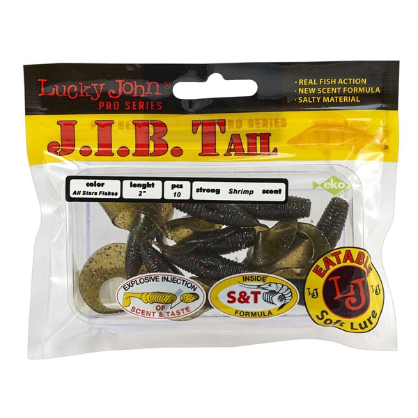Твистеры съедобные Lucky John Pro Series J.I.B Tail 2.0" (5.1см) 10 шт S21