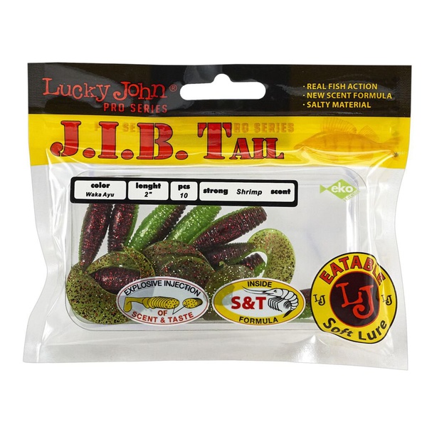 Твистеры съедобные Lucky John Pro Series J.I.B Tail 2.0" (5.1см) 10 шт T44