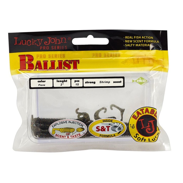Твистеры съедобные Lucky John Pro Series Ballist 2.0" (5.08см) 15 шт F08