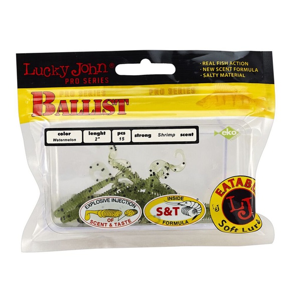 Твистеры съедобные Lucky John Pro Series Ballist 2.0" (5.08см) 15 шт PA01