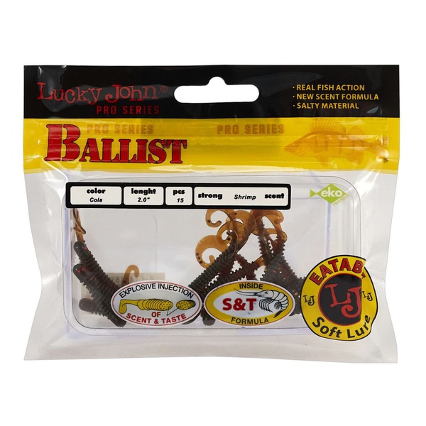 Твистеры съедобные Lucky John Pro Series Ballist 2.0" (5.08см) 15 шт PA16