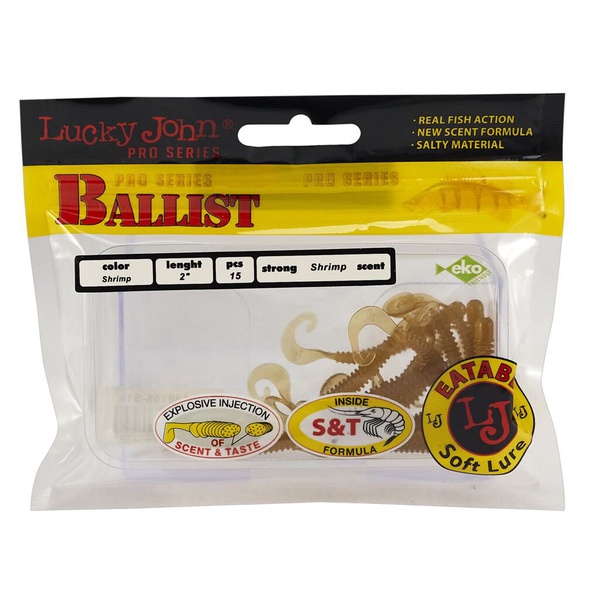 Твистеры съедобные Lucky John Pro Series Ballist 2.0" (5.08см) 15 шт S18