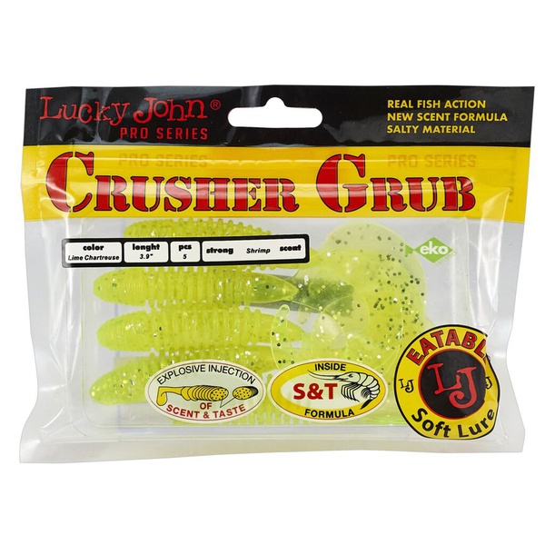 Твистеры съедобные Lucky John Pro Series Crusher Grub 3.9" (9.9см) 5 шт 071