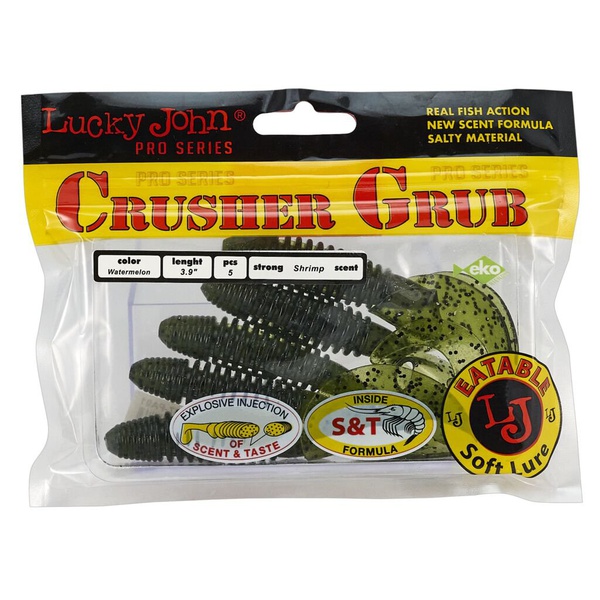 Твистеры съедобные Lucky John Pro Series Crusher Grub 3.9" (9.9см) 5 шт PA01