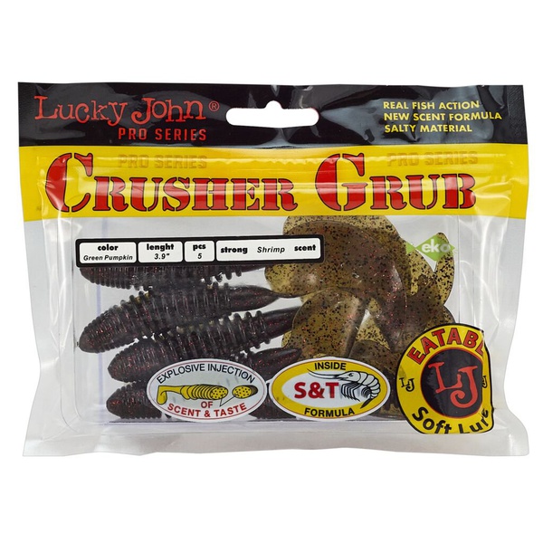 Твистеры съедобные Lucky John Pro Series Crusher Grub 3.9" (9.9см) 5 шт PA03