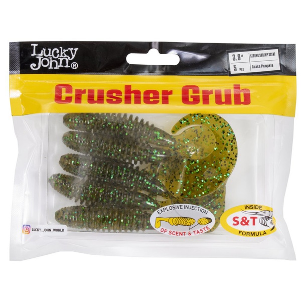 Твистеры съедобные Lucky John Pro Series Crusher Grub 3.9" (9.9см) 5 шт PA19