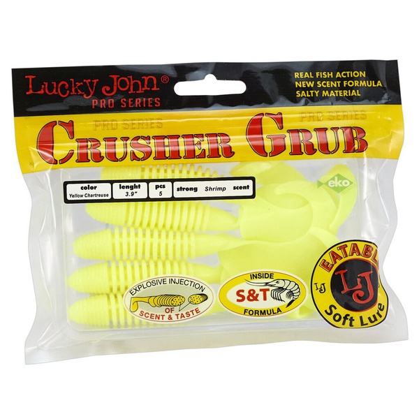 Твистеры съедобные Lucky John Pro Series Crusher Grub 3.9" (9.9см) 5 шт S88