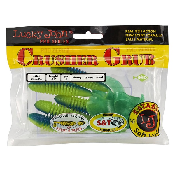 Твистеры съедобные Lucky John Pro Series Crusher Grub 3.9" (9.9см) 5 шт T50