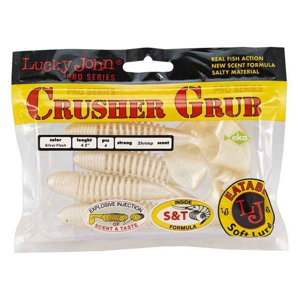Твистеры съедобные Lucky John Pro Series Crusher Grub 4.5" (11.4см) 4 шт 026